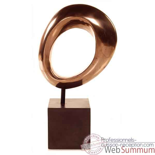 Sculpture Hoop Table Sculpture Box Pedestal, bronze nouveau et fer -bs1711nb -iro