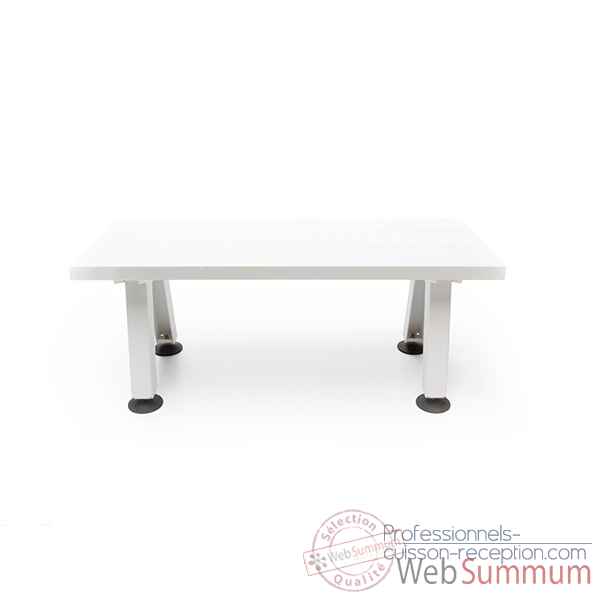 Banc marina cadre en acier laque blanc + plateau de table en fibre de verre blanc Extremis -MBA3W0110