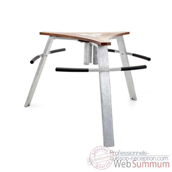 Table cocktail abachus iroko fscpur, avec grand cendrier Extremis -ALW