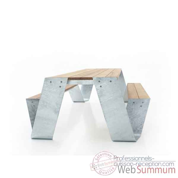Table picnic hopper 180, iroko, frame galva Extremis -HT180 IR