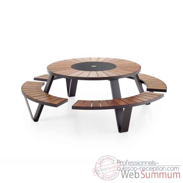 Table picnic pantagruel cadre & pieds laque noir, h.o.t.wood Extremis -PABH