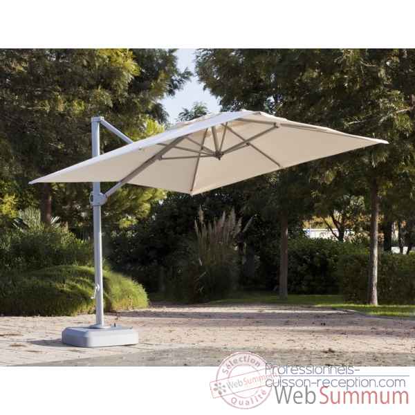 Roma - parasol rectangulaire 300cm - 350cm - couleur ecru/gris - lot de 3 Nabab -9910-8430017