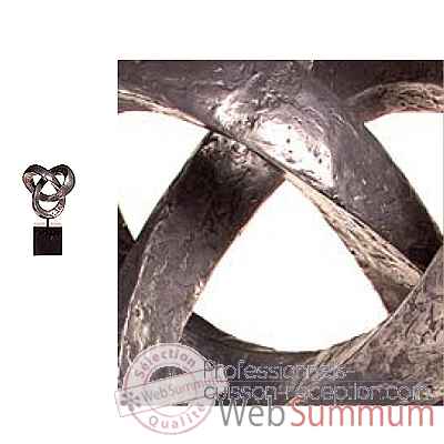 Sculpture Trifoil avec socle Berdeco -BS1731ALU/IRO