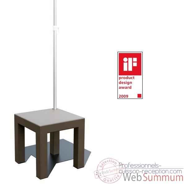 Table pied de parasol Sywawa Table Socle Hole in One marron tube44 -7238BROWN