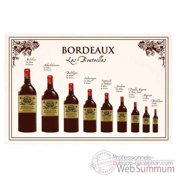 Torchon imprime bouteilles Bordeaux -1241