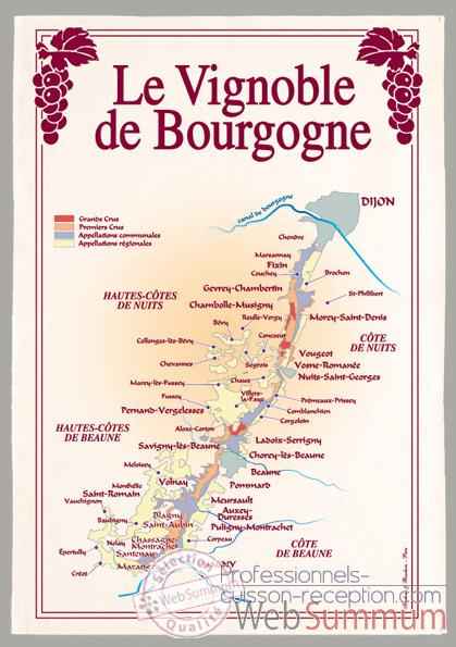 Video Torchon imprime vignoble de Bourgogne -1094