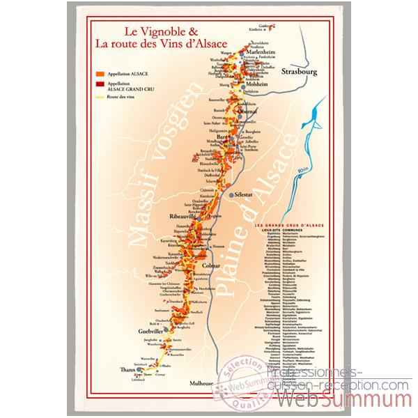 Torchon imprimé route des vins d\\\'Alsace -1184