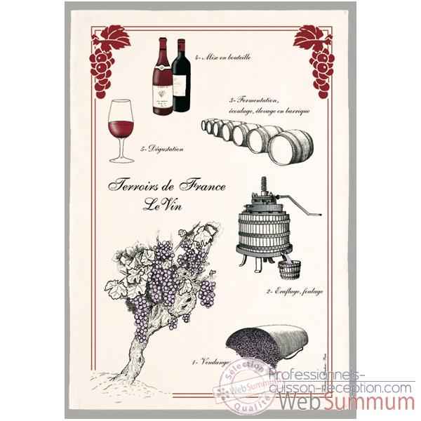 Torchon imprime le vin -1234